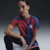 USMNT Academy Pro женская Nike Dri-FIT Soccer Pre-Match Short-Sleeve Top цвет белый