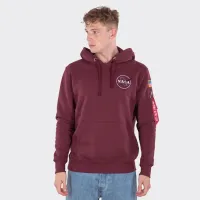Кофта/футболка Alpha Industries Space Shuttle Hoody 178317184 - бордовая