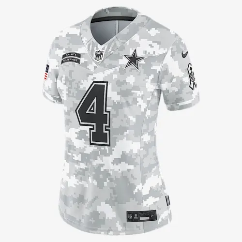 Dak Prescott Dallas Cowboys Salute to Service Women’s Nike Dri-FIT NFL Limited Jersey цвет белый