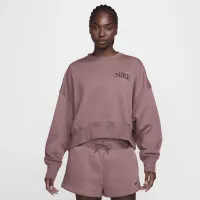 Nike Sportswear Phoenix Fleece женская оверсайз Cropped Crew-Neck свитшот цвет фиолетовый