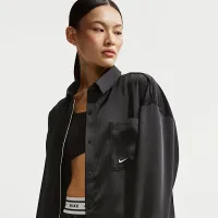 Nike Sportswear женская оверсайз Satin Long-Sleeve Top цвет черный