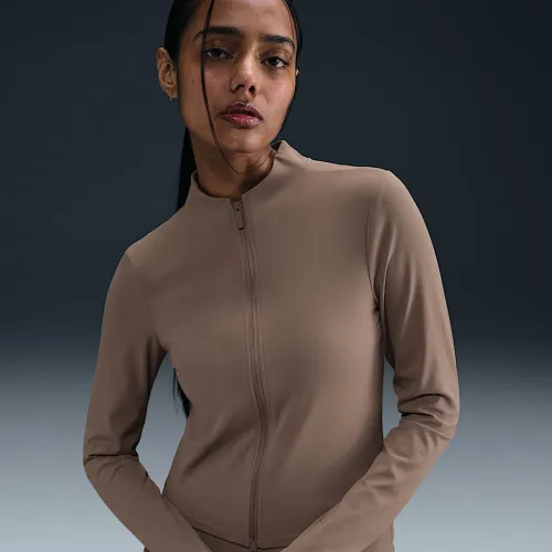 Nike Zenvy женская Dri-FIT Full-Zip Long-Sleeve Top цвет коричневый