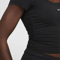 Nike Sportswear Chill Knit жіноча Short-Sleeve Square-Neck Top колір чорний