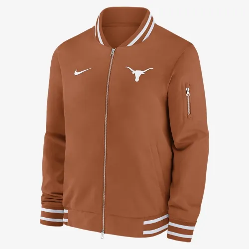 Texas Longhorns Sideline чоловічі Nike College Full-Zip Bomber Куртка Orange