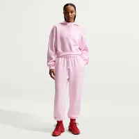 Nike Sportswear Phoenix Fleece женская С высокой Талией оверсайз Sweatpants Pink