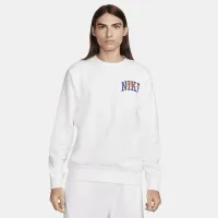 Nike Club Fleece мужские Long-Sleeve Crew-Neck свитшот цвет белый