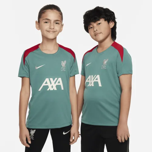 Liverpool FC Strike Big дитячі Nike Dri-FIT Soccer Short-Sleeve Knit Top колір зелений