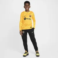 FC Barcelona 2024 Stadium Goalkeeper Big детские Nike Dri-FIT Soccer Replica Jersey Yellow