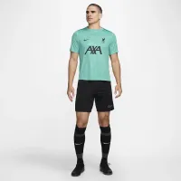 Liverpool FC Academy Pro мужские Nike Dri-FIT Soccer Pre-Match Short-Sleeve Top цвет зеленый