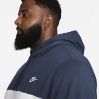 Nike Club Fleece мужские French Terry Color-Blocked Толстовка с капюшоном синий