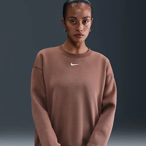 Nike Sportswear Phoenix Fleece женская оверсайз Crew-Neck свитшот цвет коричневый