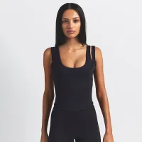 NikeSKIMS Matte женская Double-Strap Scoop Tank Top цвет черный