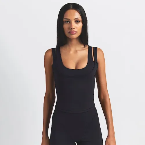 NikeSKIMS Matte женская Double-Strap Scoop Tank Top цвет черный