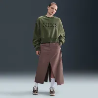 Nike Sportswear Phoenix Fleece женская оверсайз Crew-Neck свитшот цвет зеленый