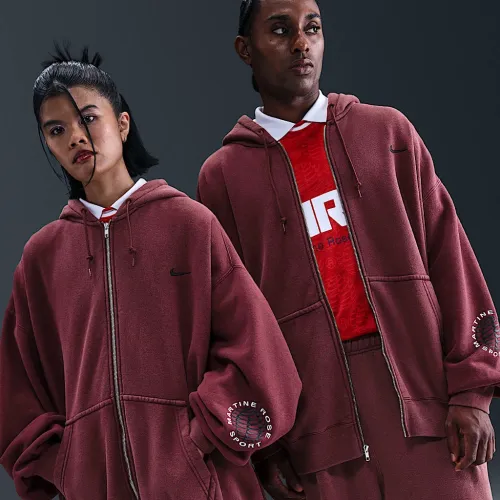 Nike x Martine Rose мужские Full-Zip Толстовка с капюшоном цвет красный
