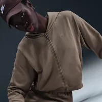 Nike Sportswear Chill Terry женская Loose Full-Zip French Terry Толстовка с капюшоном цвет коричневый