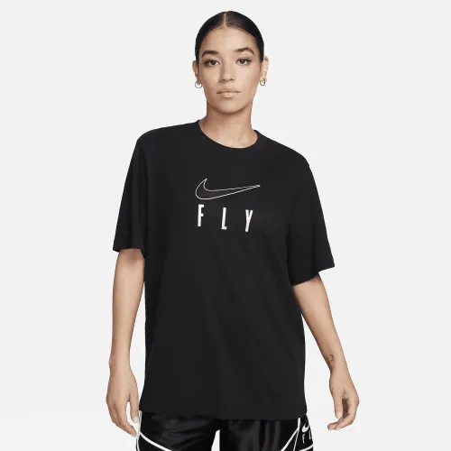 Nike Dri-FIT Swoosh Fly жіноча T-Shirt колір чорний
