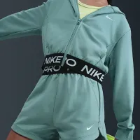Nike Pro Fleece Big детские (Girls') Dri-FIT шорты цвет зеленый