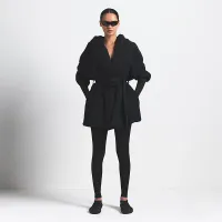 NikeSKIMS Woven Nylon женская Wrap Coat цвет черный