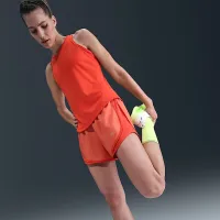 Nike Tempo женская Dri-FIT Mid-Rise Brief-Lined Running шорты цвет красный