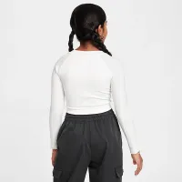 Nike Sportswear Big дитячі (Girls') Cropped Long-Sleeve Top колір білий