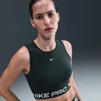 Nike Pro жіноча Dri-FIT Cropped Tank Top колір зелений