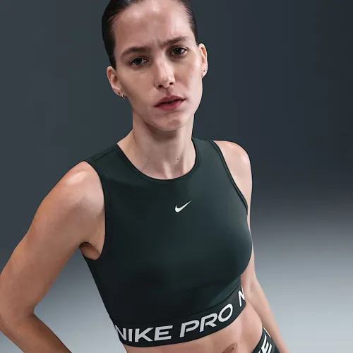 Nike Pro жіноча Dri-FIT Cropped Tank Top колір зелений