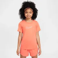 Nike One Fitted Big дитячі (Girls') Dri-FIT Short-Sleeve Top Orange