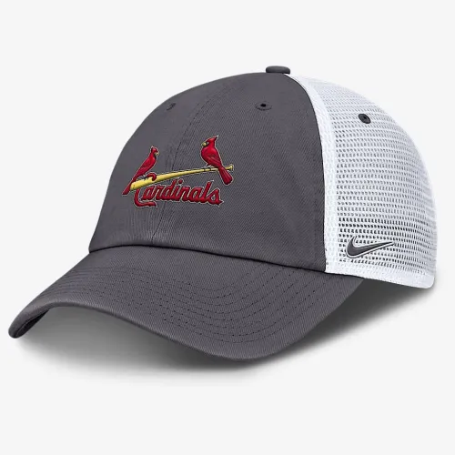 St. Louis Cardinals Wordmark Club мужские Nike MLB Trucker Adjustable Hat цвет серый