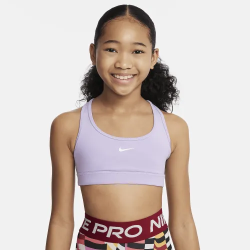 Nike Swoosh Big детские (Girls') Sports Bra цвет фиолетовый