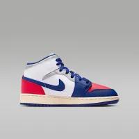 Nike Air Jordan 1 Mid Big детские Кроссовки цвет белый