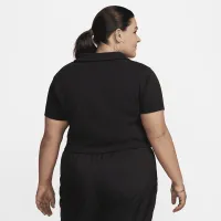 Nike Sportswear Essential жіноча Short-Sleeve Polo Top (великі розміри) колір чорний