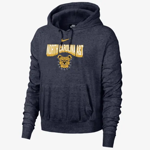 North Carolina A&T Gym Vintage женская Nike College Толстовка с капюшоном синий