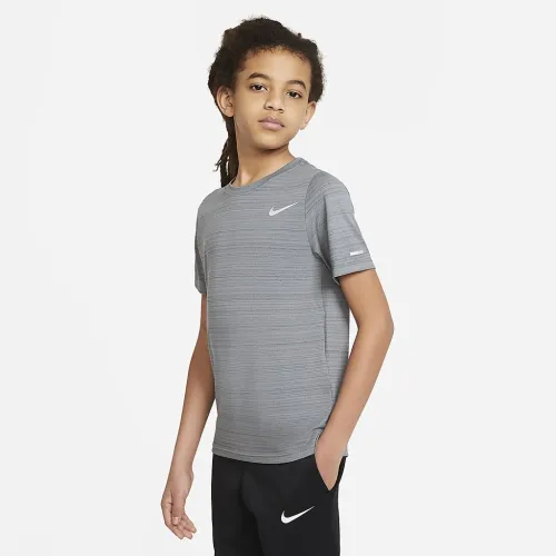 Nike Dri-FIT Miler Big детские (для мальчиков) тренировочные Top цвет серый