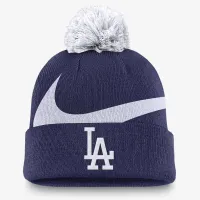 Los Angeles Dodgers Peak мужские Nike MLB Cuffed Pom Beanie синий