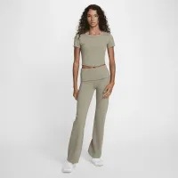 Nike One Fitted жіноча Dri-FIT Short-Sleeve Cropped Top колір зелений