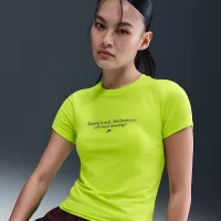 Nike Sportswear Chill Knit женская Slim футболка цвет зеленый