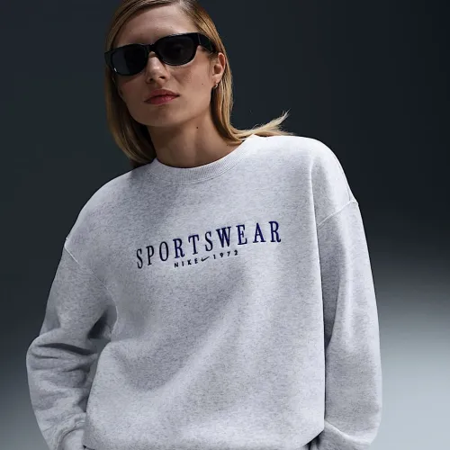 Nike Sportswear Phoenix Fleece женская оверсайз Crew-Neck свитшот цвет коричневый