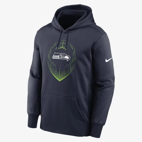 Seattle Seahawks Icon Men’s Nike Therma NFL Pullover Толстовка з капюшоном блакитний
