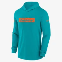 Miami Dolphins Sideline чоловічі Nike Dri-FIT NFL Long-Sleeve Hooded Top колір зелений