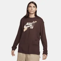 Nike SB Long-Sleeve Skate футболка колір коричневий