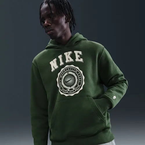 Nike Club мужские Pull-Over Fleece Толстовка с капюшоном цвет зеленый