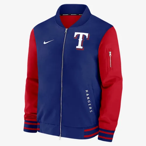 Texas Rangers Authentic Collection Dugout чоловічі Nike MLB Full-Zip Bomber Куртка блакитний