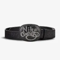 Nike Country чоловічі Rhinestone Plaque Buckle Embossed Leather Belt колір чорний