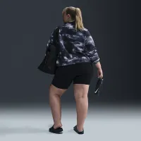 Nike One женская Therma-FIT оверсайз 1/2-Zip Fleece Printed Top (большие размеры) цвет черный