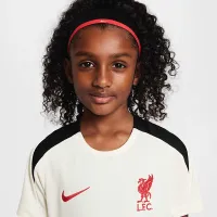 Liverpool FC Strike Special Edition Big дитячі Nike Dri-FIT Soccer Short-Sleeve Knit Top колір білий