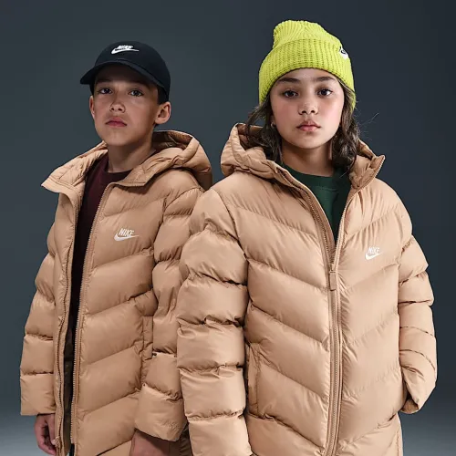 Nike Sportswear All Day Play Big дитячі Therma-FIT Loose-Fit Puffer Куртка колір коричневий