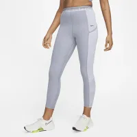 Nike Pro женская С высокой Талией 7/8 тренировочные лосины с карманамицвет фиолетовый