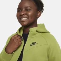 Nike Sportswear Tech Fleece Big детские (Girls') Full-Zip Толстовка с капюшоном (Extended Size) цвет зеленый