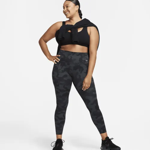 Nike Universa женская Medium-Support С высокой Талией 7/8 Camo лосины с карманамицвет черный